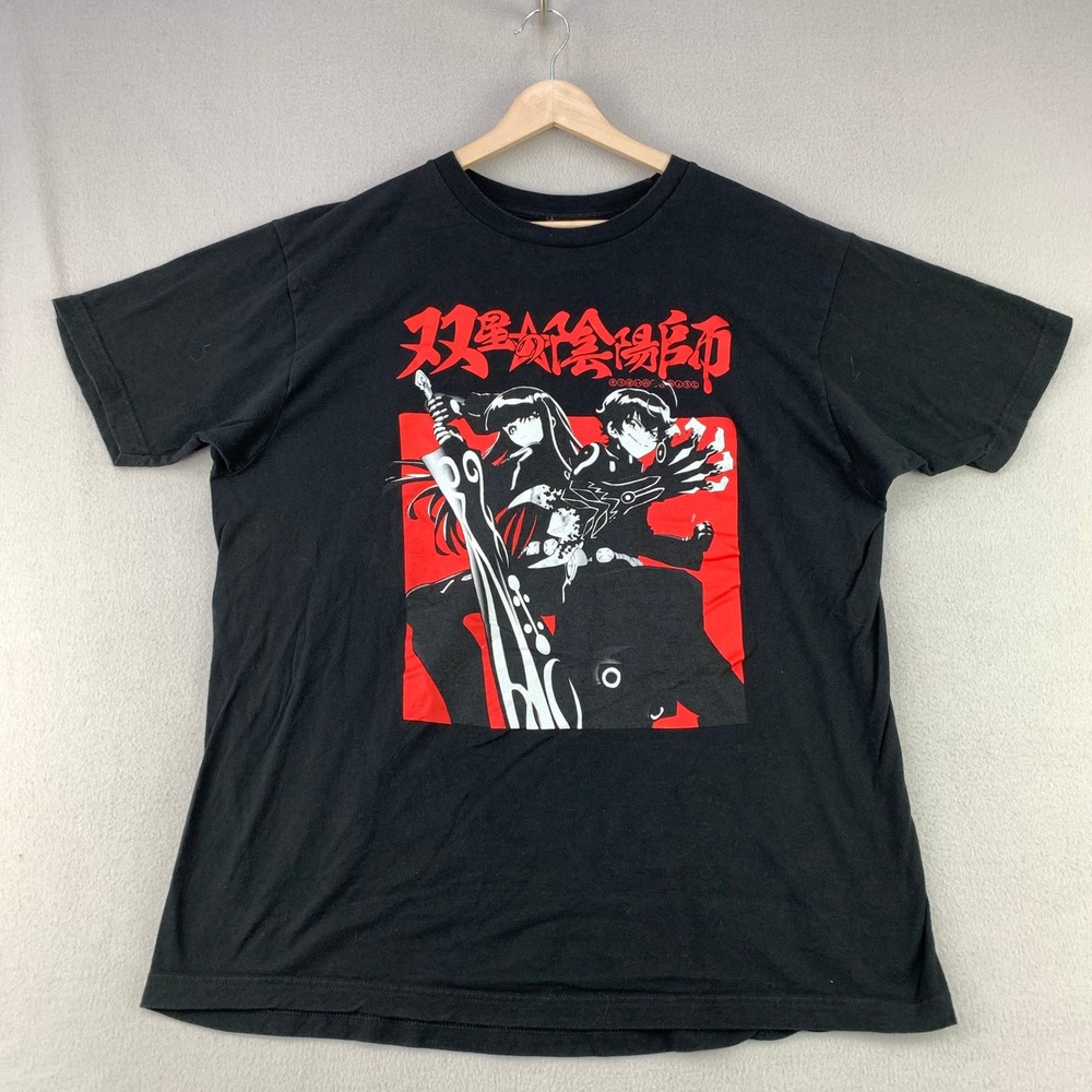 Twin Star Exorcists T-Shirt Mens XL Black Anime Graphic Tee Cotton Crunchyroll